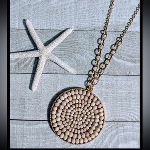 Plunder natural wood bead necklace